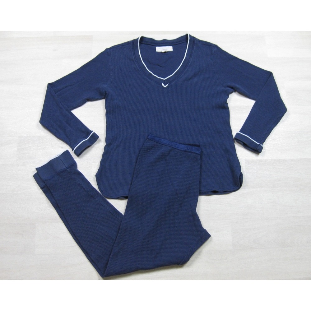 Vintage 90s Victorias Secret Underware Thermal Pajama Set Womens (L) Waffle Knit